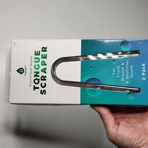 NIB Tongue Scraper (2 pack) Stainless steel Pursonic